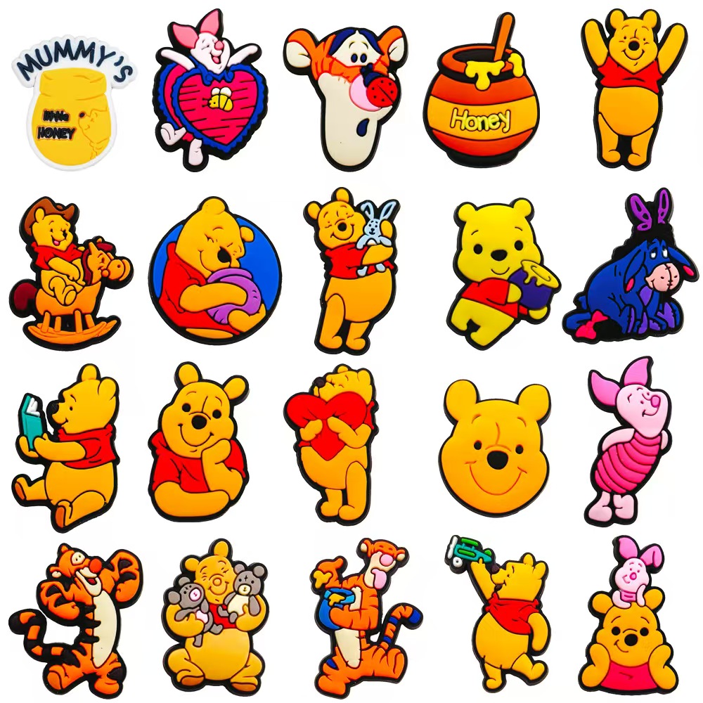 Cute Winnie the Pooh Crocs PVC accessories(8-in-1)