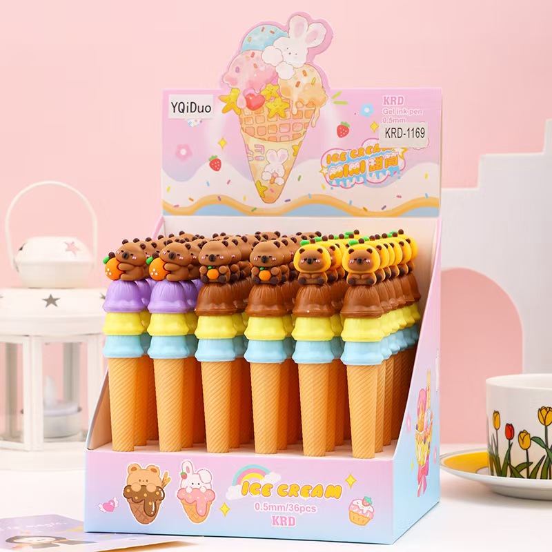 The new capybara cute ice cream gel pen