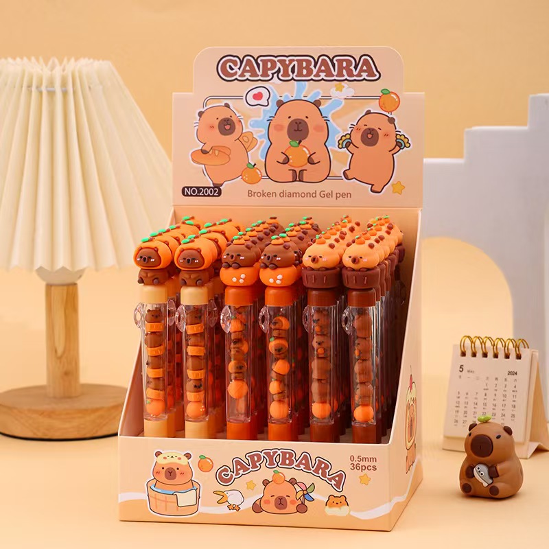 The new capybara soft rubber stackable gel pen