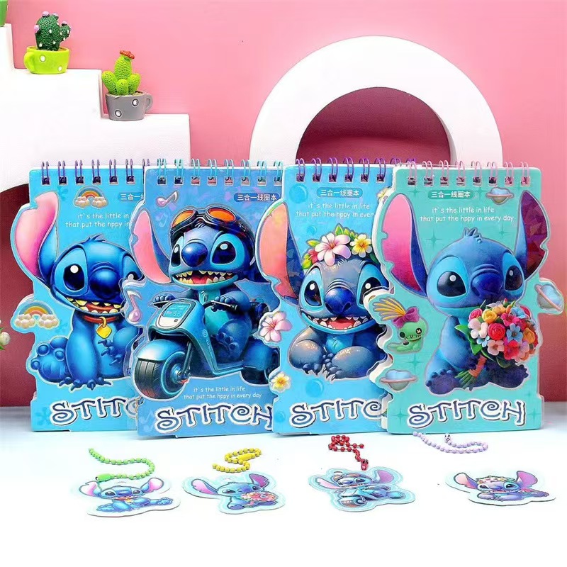 stitch Sticker Book Color Page Coil Book (Three-in-One)