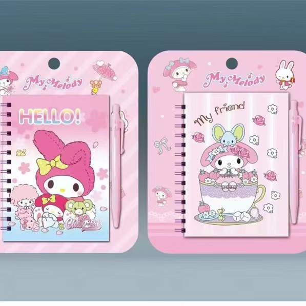 Cute cartoon portable coil notebook with pen(melody)