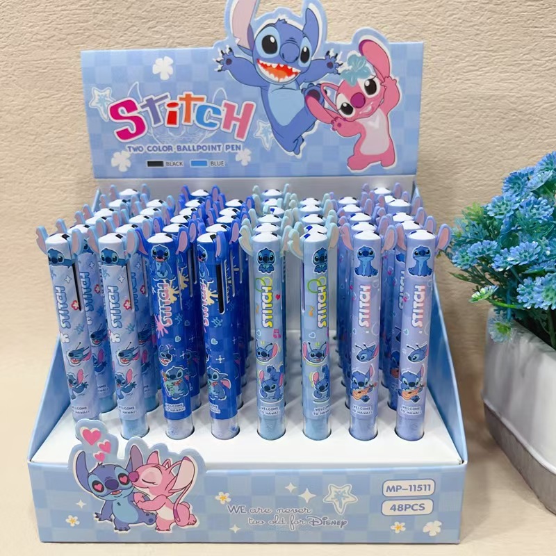 New creative stitch cute cartoon press two-color ballpoint pen