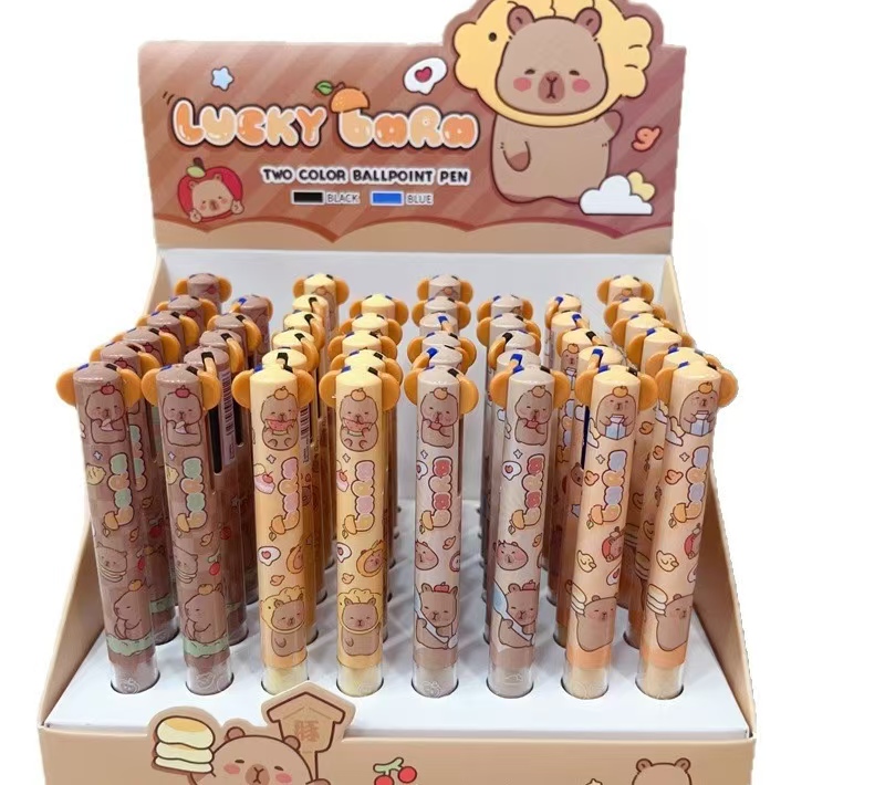 New creative capybara cute cartoon press two-color ballpoint pen