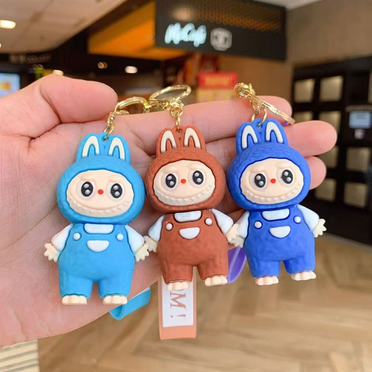 New cartoon and cute labubu Epoxy resin keychain pendant