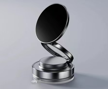 Rotating folding vacuum suction cup magnetic mobile phone stand (black)