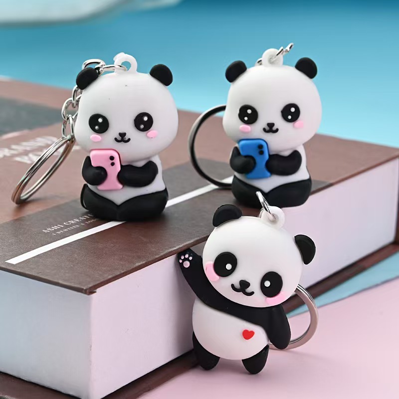 Cute cartoon panda keychain bag pendant (Random style)