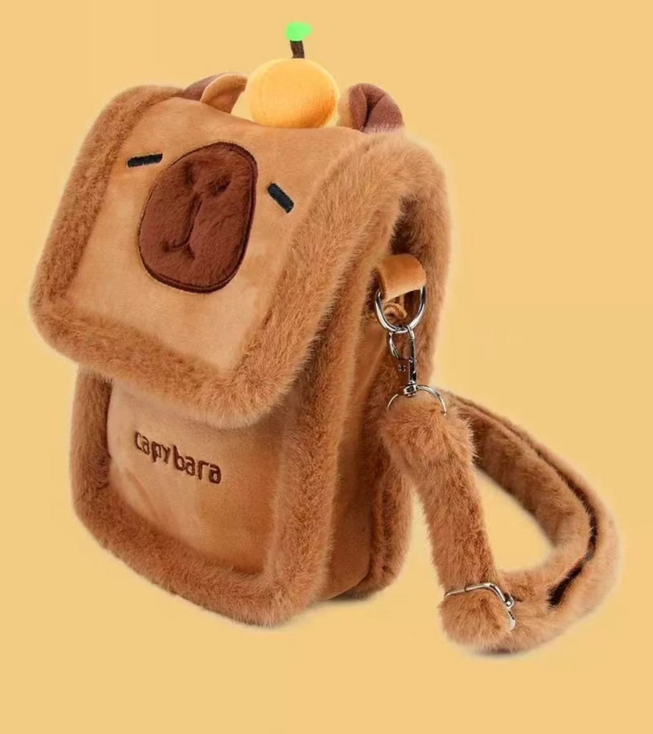 New capybara cartoon cute plush toy bag, single-shoulder crossbody bag and mobile phone case