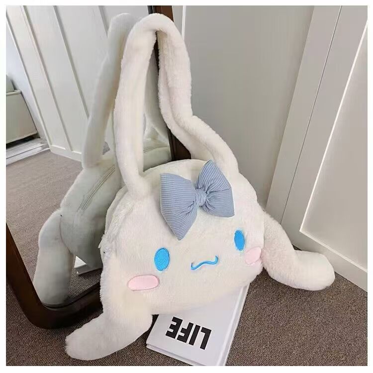 Versatile large-capacity cinnamon dog cartoon cute plush toy bag, single-shoulder bag, handbag
